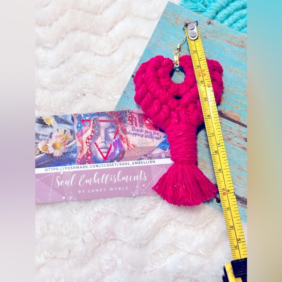 Ladies Sweet Custom HandMade: Hot Pink Woven Heart Shaped Dangle Earrings 925s - Picture 6 of 16